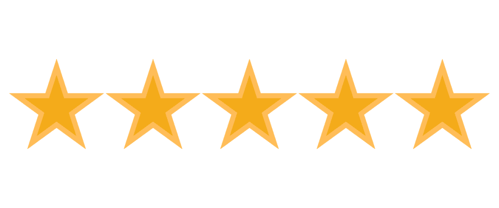5 gold star review